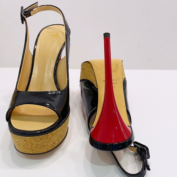 Giuseppe Zanotti Black Patent Peep Toes - 38.5 - Picture 8 of 11